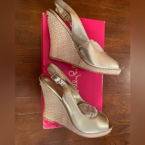 Lilly Pulitzer Kristen Slingback Wedge Sandal for sale size 8!!